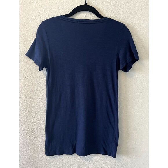 Marine Layer Women's T-Shirt Size XS Navy Blue V-neck Tee Minimalist Classic - Picture 7 of 14